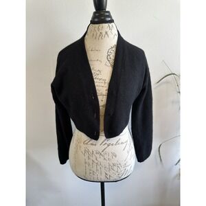 Reformation Val Crop Wool Cardigan Black Size XSmall Missing‎ Button